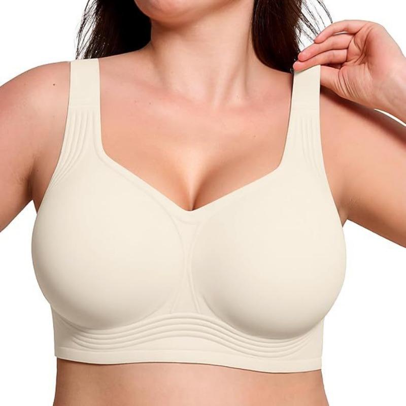 Plus-size Wireless Push-up Bra with Soft Jelly Support—lightweight Seamless and Comfortable