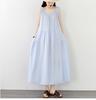 Elegant And Laid-back Style, Large Sleeveless Cotton And Linen Round-neck Vest Dress