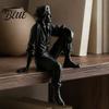 Minimalist Resin Art Crafts 3D Printed Resting Traveler Figurine Edge Sitting Sculpture Decor Decorative Placement Figurines Artistic Desktop
