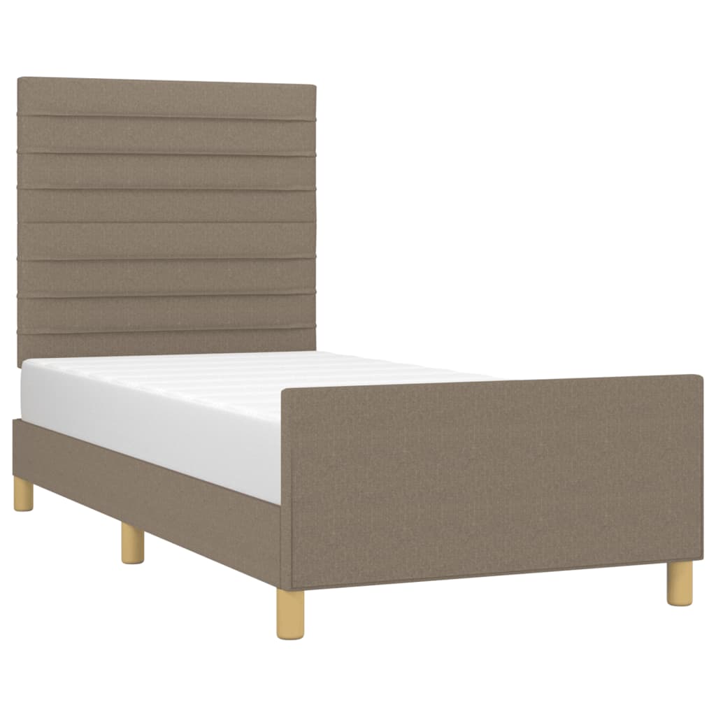 Vidaxl Struttura Letto Senza Materasso Taupe 90X190 Cm Tessuto