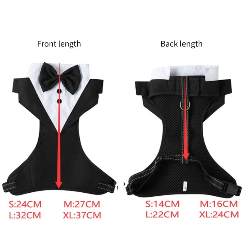 Large Dog Suit Harness No Pull Design for Small Dogs Easy Walk Tuxedo Puppies Vest Harness