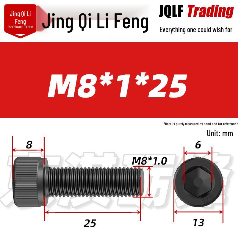 High-Strength Black Hex Socket Head Cap Screw, M8-M48, Fine Thread, Full Thread, Fine Pitch