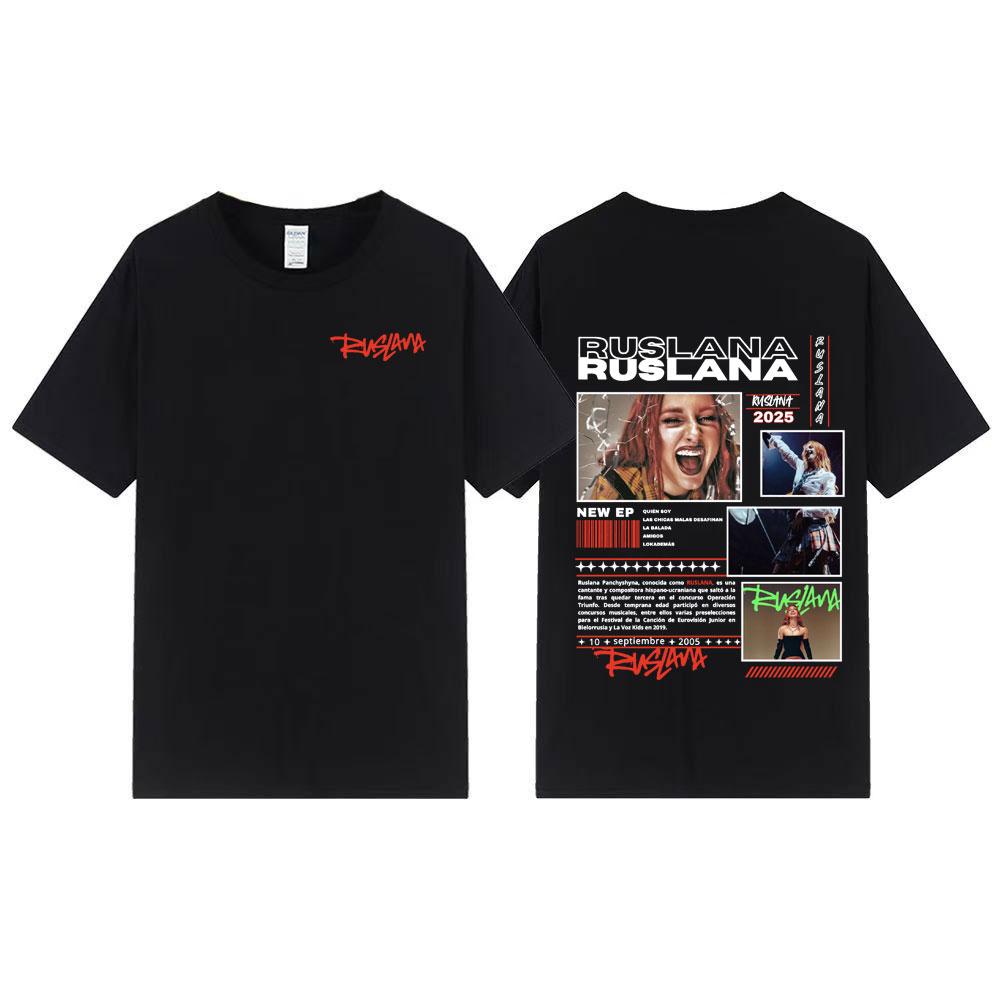 Singer Ruslana Album Tour 2025 Merch T Shirts Men Women's Clothing Fashion Aesthetic Gothic T-shirt Hip Hop Casual Cotton TShirt