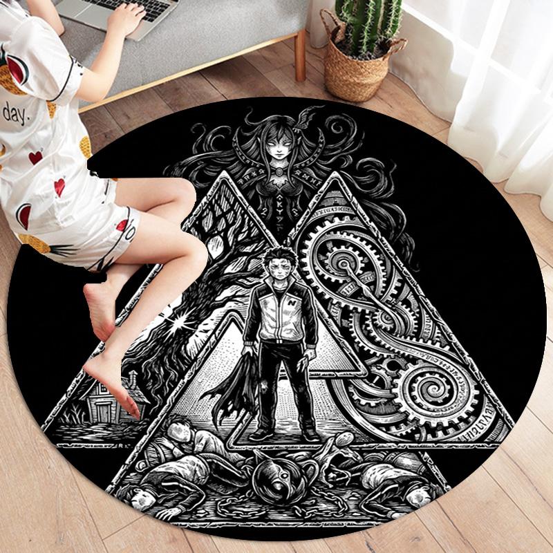 Re Zero Round Area Rug Carpet Rug For Living Room Bedroom Sofa Playroom Decor Nonslip Floor Mat