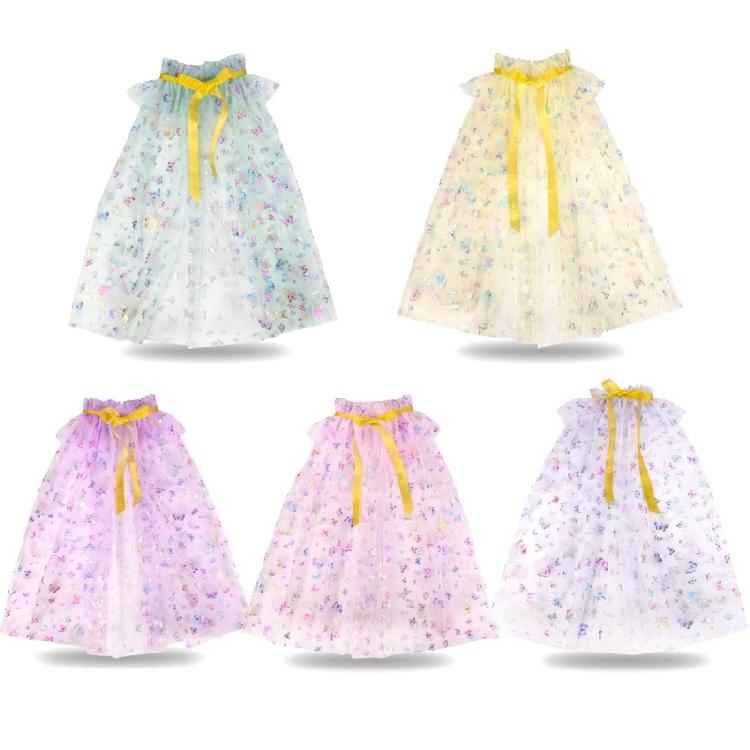 Princess Cosplay Cape Halloween Cloak Girls Dress Cape Butterfly Printing Cape Princess Cape for Kids Girls