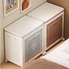 Foldable Wardrobe Storage Box with Wheels Clamshell Design Clothes Storage Basket Plastic Dust Proof Toy Storage Box