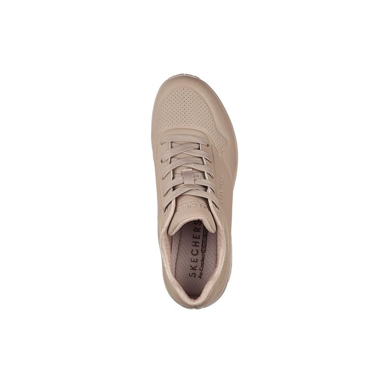 Skechers Uno Stand On Air Cuero Deportivo Cómodo Moda Caña Baja Estilo de Vida Zapatos Casuales Zapatilla de Mujer Marrón 73690-SND