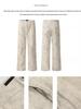 American Retro Marble Pattern Unisex Wide-Leg Work Pants - Wheat Apricot Color