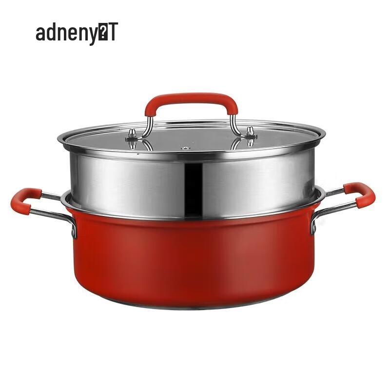 Adneny 410 Stainless Steel 2-Layer 28cm Multi-purpose Steamer Pot