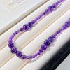 Natürlicher Amethyst Farbverlauf Design Halskette Schlüsselbein Kette Pullover Kette