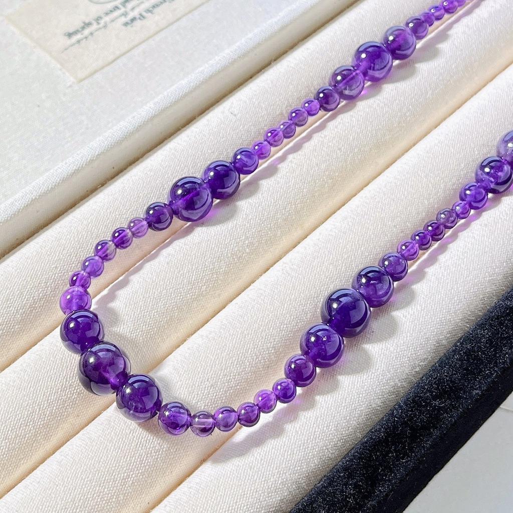 Natürlicher Amethyst Farbverlauf Design Halskette Schlüsselbein Kette Pullover Kette