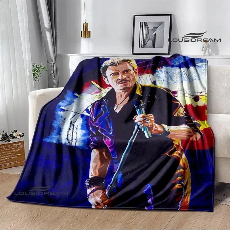 French Rock Star Johnny Hallyday Blanket Flannel Blanket Home Travel Blanket Fashion Warm Blanket Bed Linings Birthday Gift