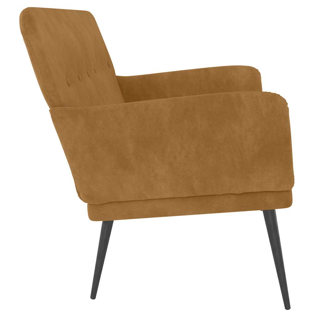 Brown Bench 108x79x79 cm Velvet