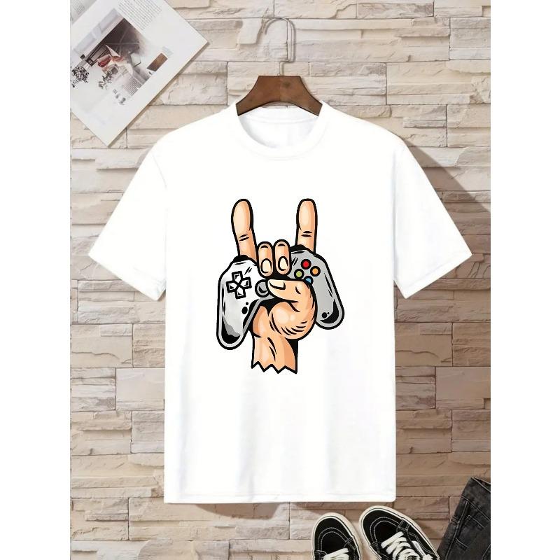 European sizes Gamepad Cotton Boys T-shirt 110 белый