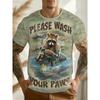 Men's Round Neck Casual Sports Comfortable Soft Large Loose Breathable T-shirt Summer Fashion Colorful Creative Fun Animal Short Sleeved T-shirt