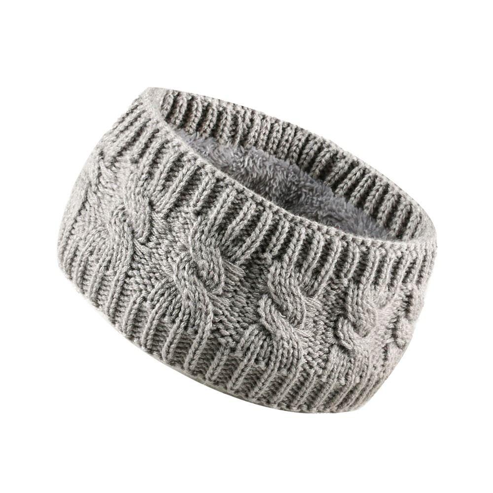 

Colorful Women s Cable Knit Headbands Fleece Lined Weave Headwraps Ear Warmer Cold Weather світло-сірий колір