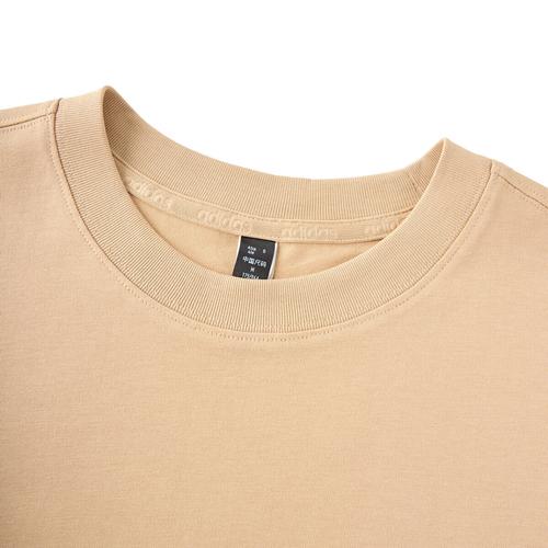 adidas Casual Sports Loose Fit Cotton T-Shirt Unisex Light Brown
