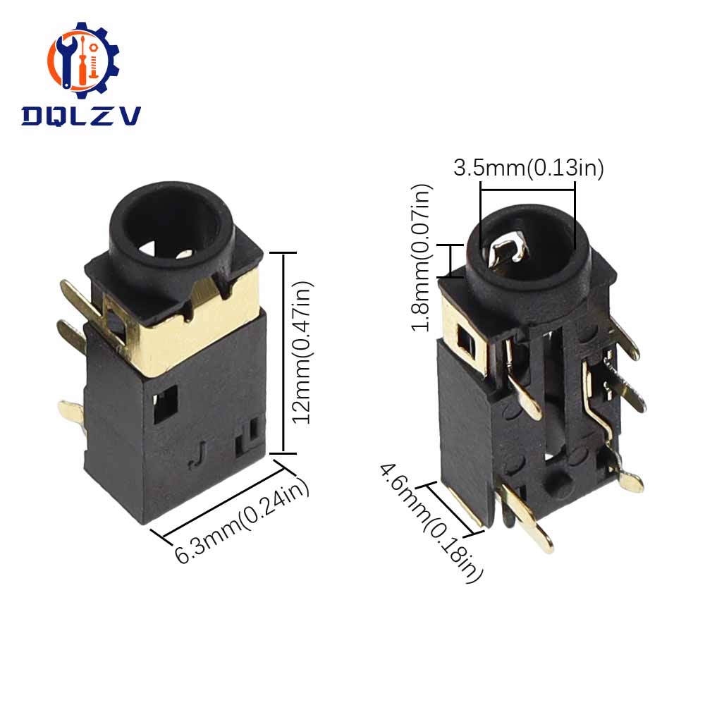 PJ-342 3,5mm Kopfhöreranschluss PJ-242 6-Pin Audiobuchse Senkplatte DIP Vergoldeter Stecker