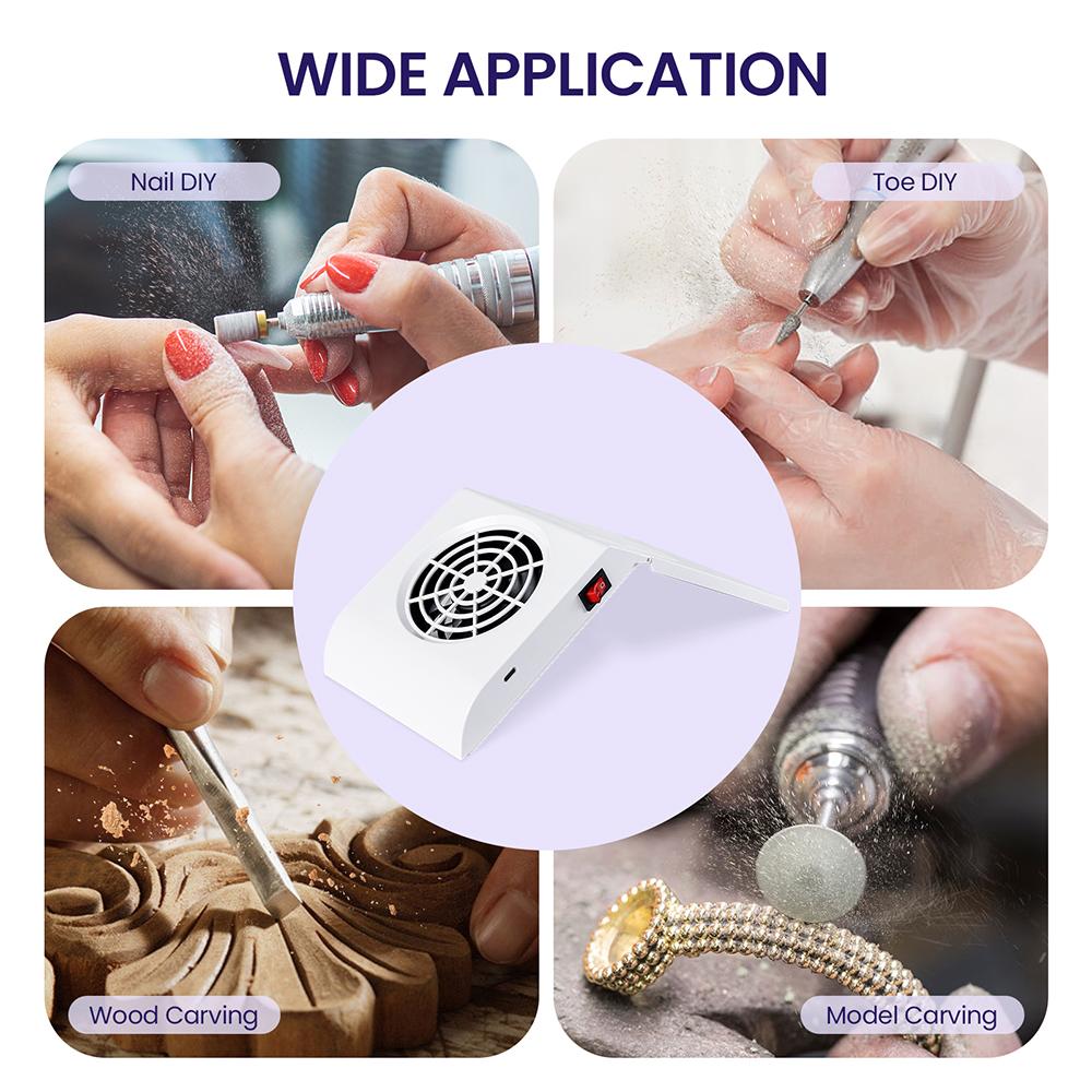 Bezprzewodowy pochłaniacz pyłu do paznokci Składany ekstraktor pyłu do paznokci Mini ładowalny odkurzacz do paznokci Wentylator Maszynka do manicure do zdobienia paznokci