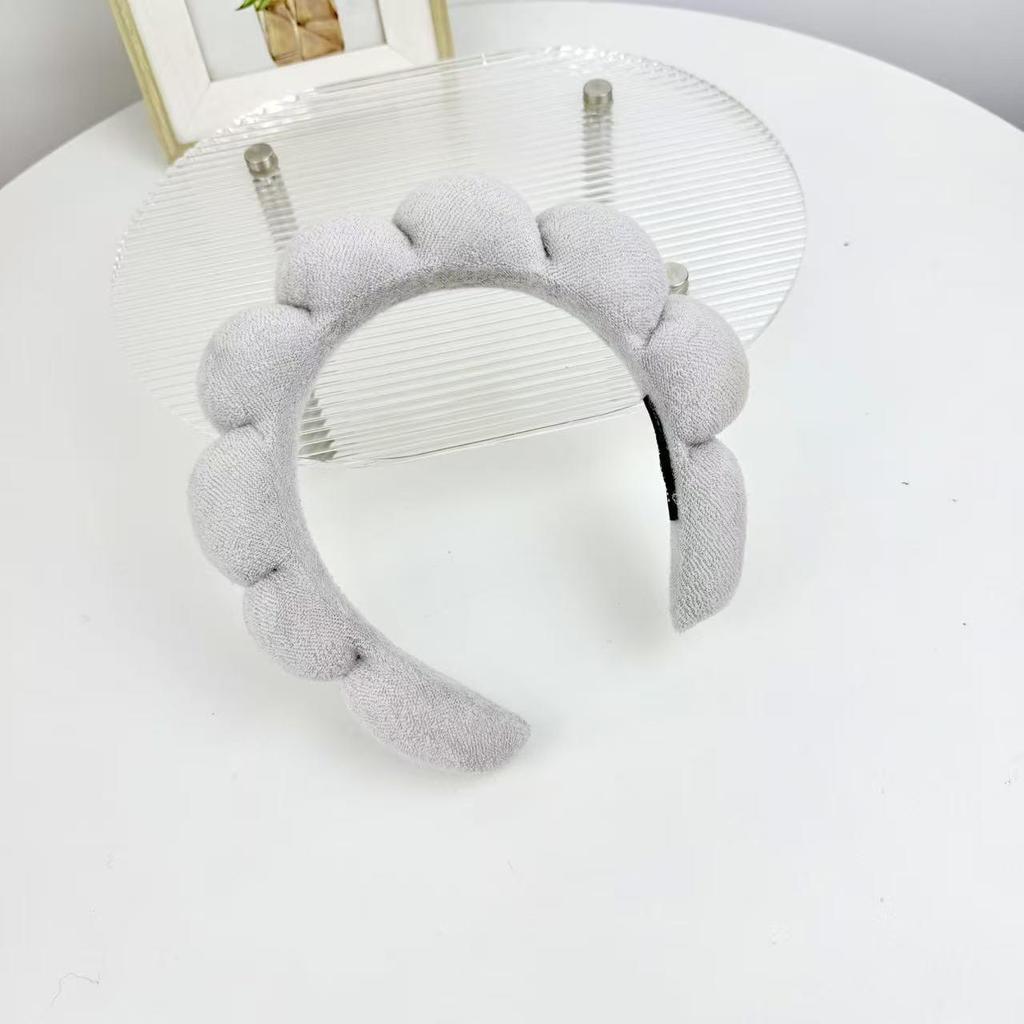 Women's Cute Blue Cloud Headband - Wide, High Skull Top for Face Washing