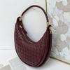 Genuine Leather Women's Bag Hand-knitted Underarm All-matching Crescent Single-shoulder Diagonal Cross Dumpling
