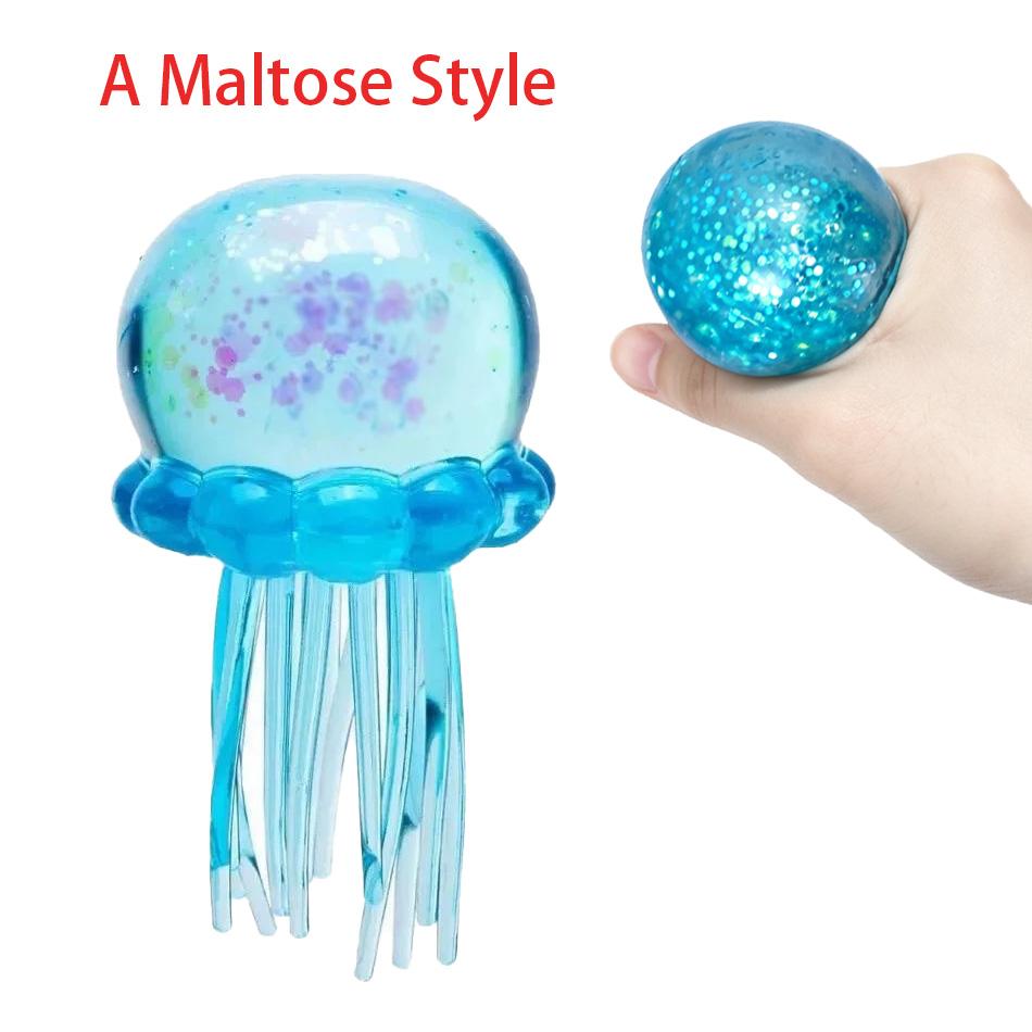 Jellyfish & Cube Squishy Toy Soft Squeeze Fidget Toy Anxiety Relief Premium In Stock for Adults Kids
