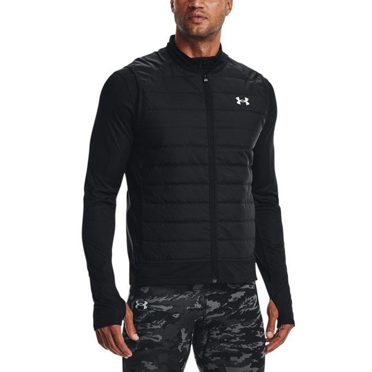 Under Armour Colete de Penas Cor Sólida Isolante para Esportes de Corrida Masculino Preto 1364790-001