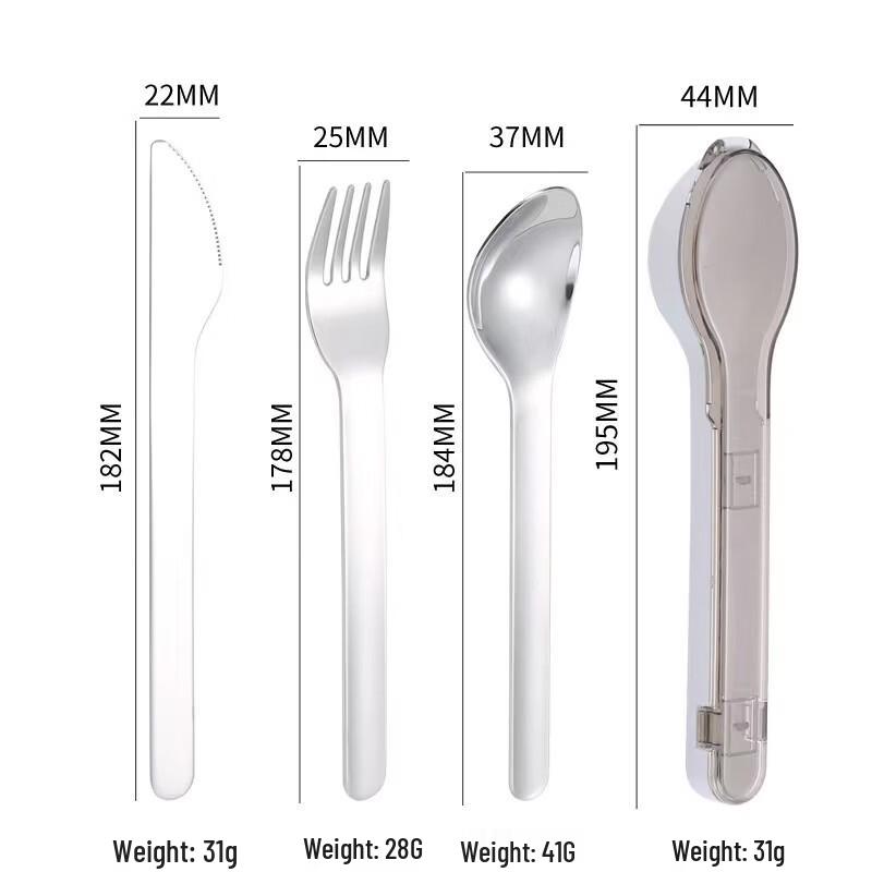 

Ruhan 304 Stainless Steel Portable Student Cutlery Set