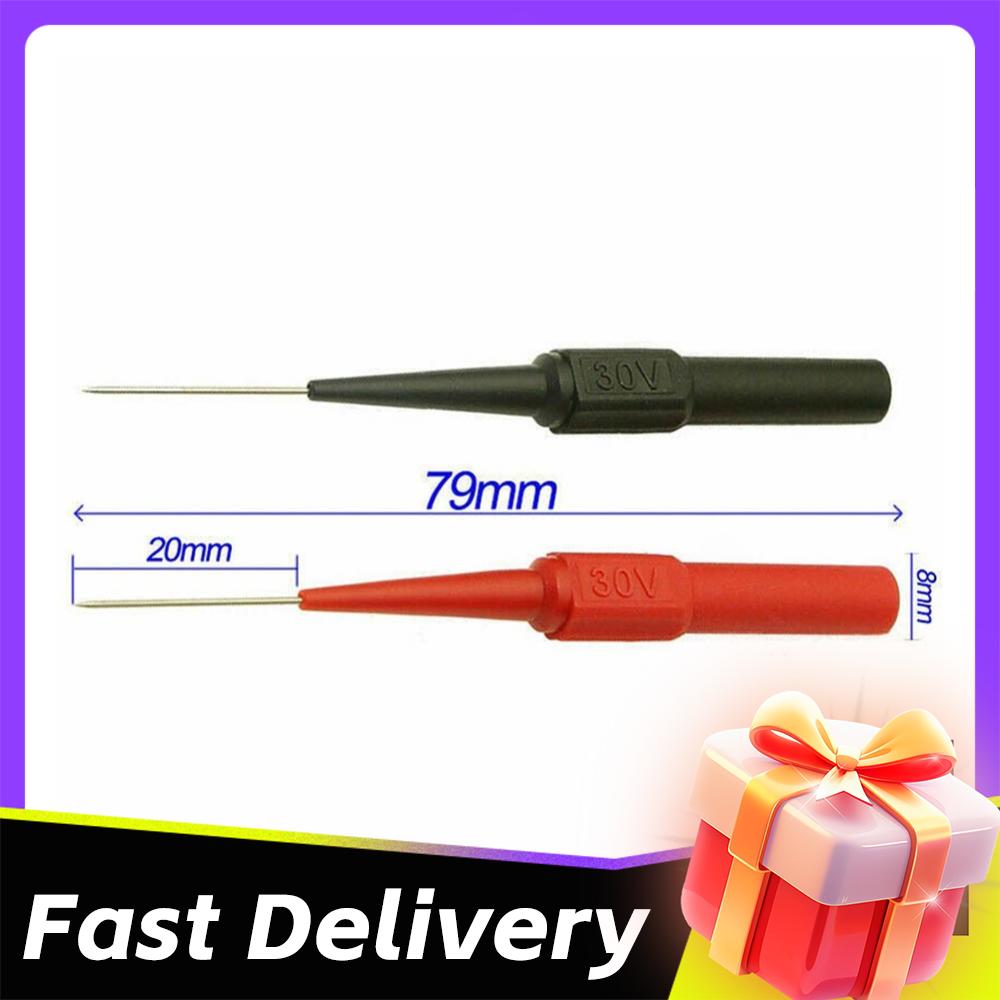 10pcs Insulated Piercing Needle Non-destructive Multimeter Test Probes Red/Black Test Probe Digital Multimeter Test Equipment