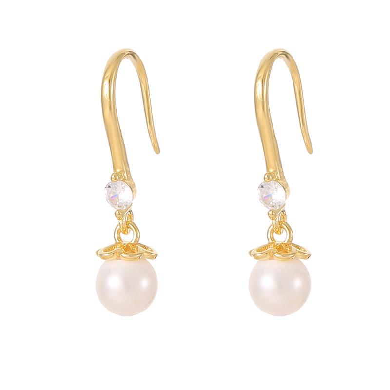 Banyan Tree S925 Silver Light Luxury Pearl Ear Hooks - Elegant Women's Earrings