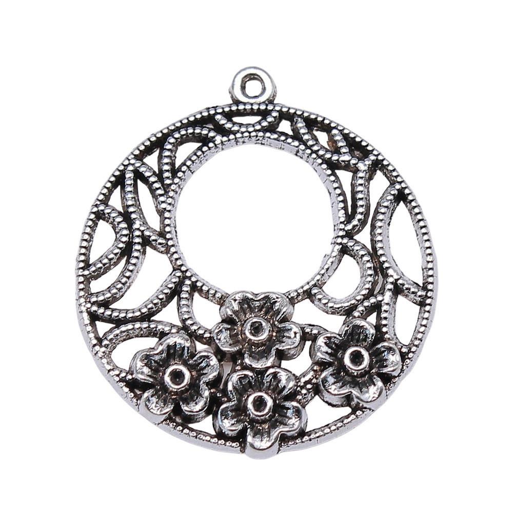 Flowers Of Life Charms Vintage Alloy Pendants For Nature Inspired Jewelry Making