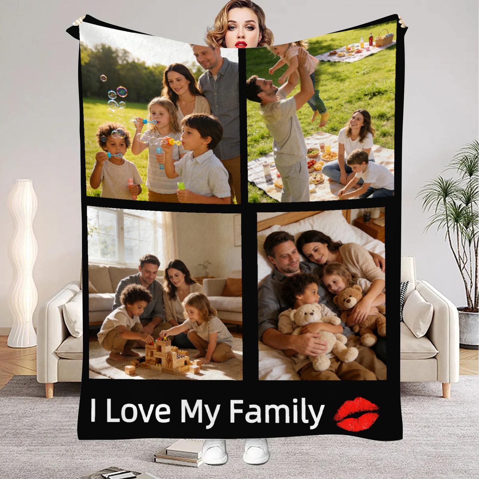 

Custom Photo Flannel Blanket Personalized Image Print Soft Cozy for All Seasons Perfect Gift for Family Friends 75x100cm (30x40inch)