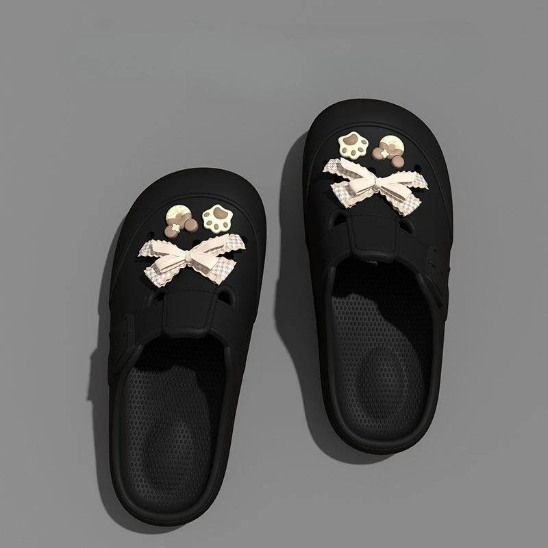 Fashion With Bow Thick Shoes Wholesale On Offer Original Waterproof Slides Promotion New Fashion 39 Women's Slippers and Ladies Sandals