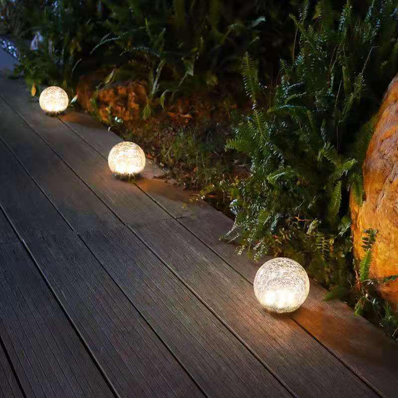 Solar-Powered Glass Crackle Light - Outdoor Garden Decoration, Creative Hanging Mason Jar for Christmas & Wishing Lights