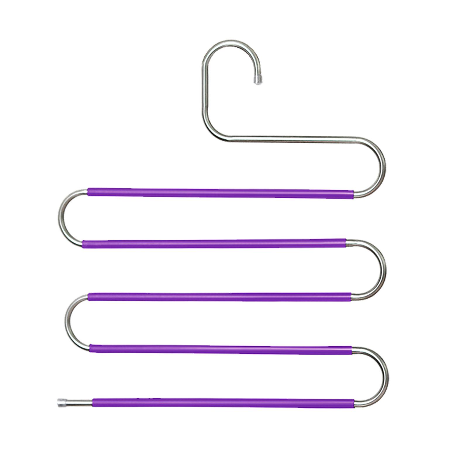 

Вешалки для брюк, 5 шт., нескользящие компактные вешалки из нержавеющей стали, вешалки для одежды, органайзер для брюк, джинсов, шарф One Size фиолетовый