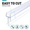 2Pcs Durable 1m Shower Door Bottom Seal Waterproof Adhesive-Free Shower Door Sweep Clear PVC Frameless Shower Door Seal Bathroom
