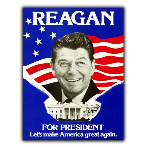 

METAL SIGN PLAQUE REAGAN FOR PRESIDENT Lets Make America Great Again printAluminum 20x30cm（7.8x11.8inch）