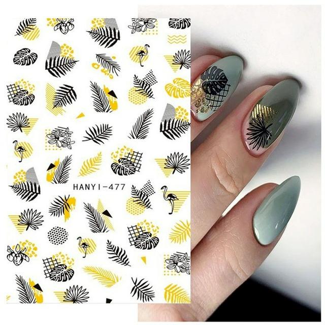 Zurück Kleber Aufkleber 3D Nagel Aufkleber Schwarz Weiß Geometrische Zeichnungen Designs Nagel Aufkleber Dekoration Für Nail Art Schönheit