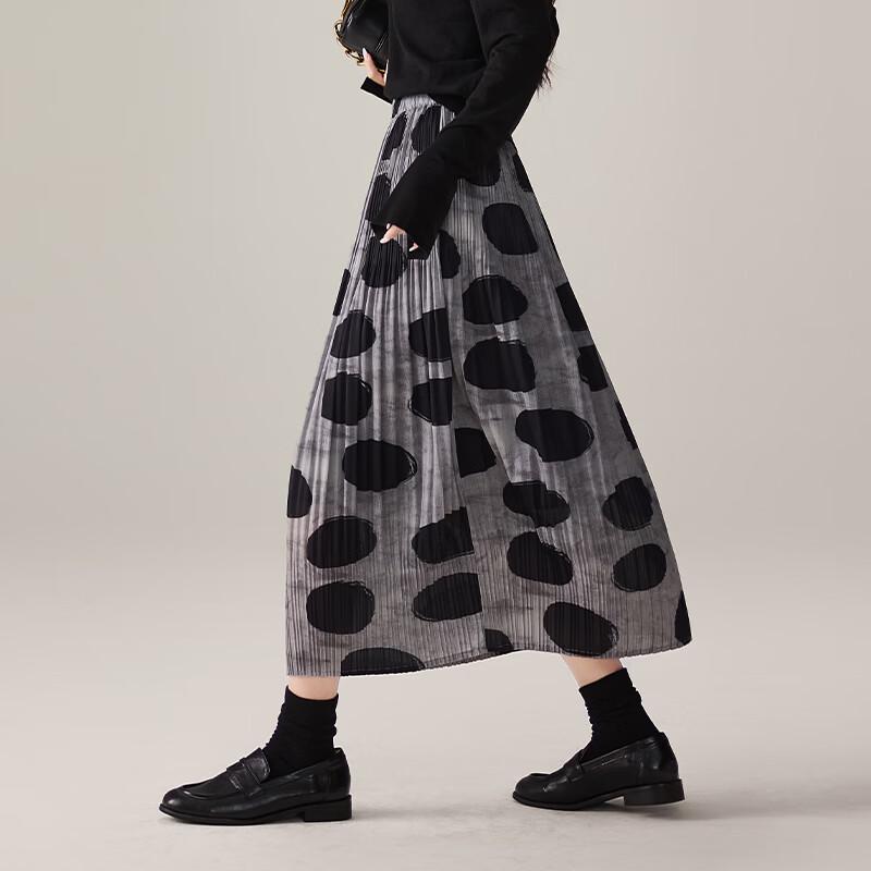 SOFSIL Women s Polka Dot Pleated A-Line Skirt XL