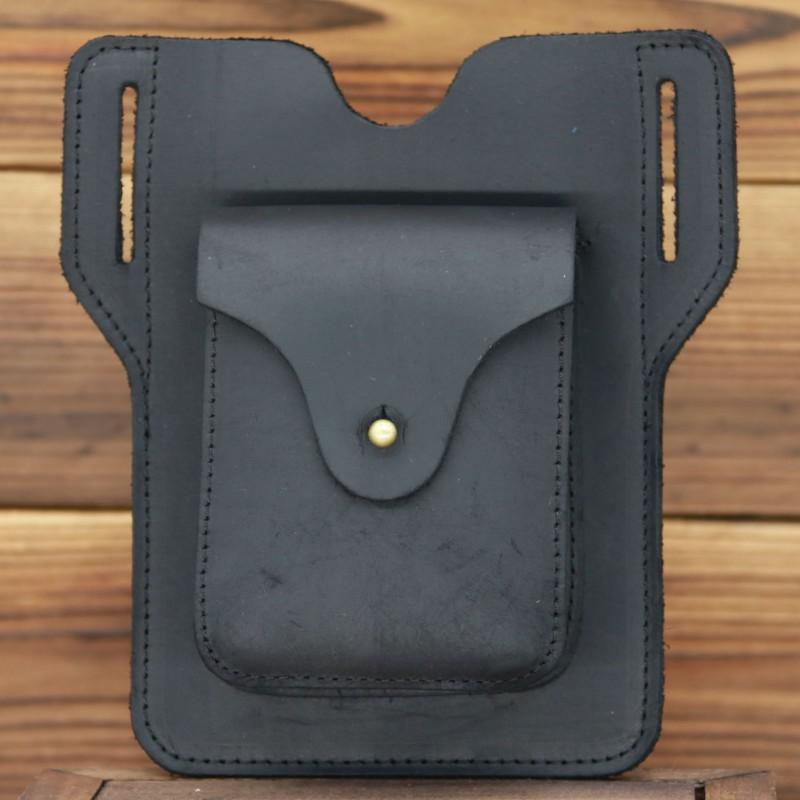 Men's Dual Phone Bag Hanging Waist Multifunctional Tool Sports Running Outdoor Construction Real Belt Cover Anti Loss