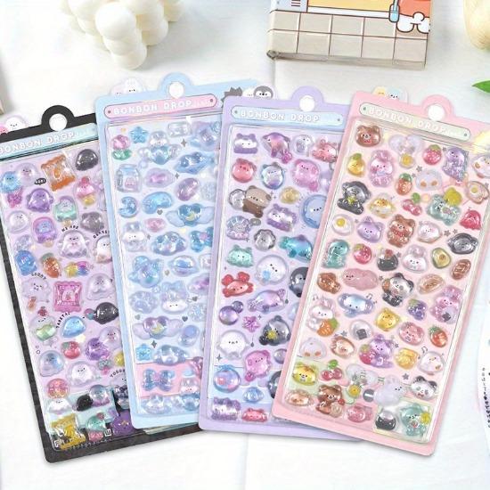 1 Pc Creative Candy Ghost Rabbit Drop 3D Relief Stickers Scrapbooking Diy Diary Stationery Sticker Decor Cute Aesthetic Stickers