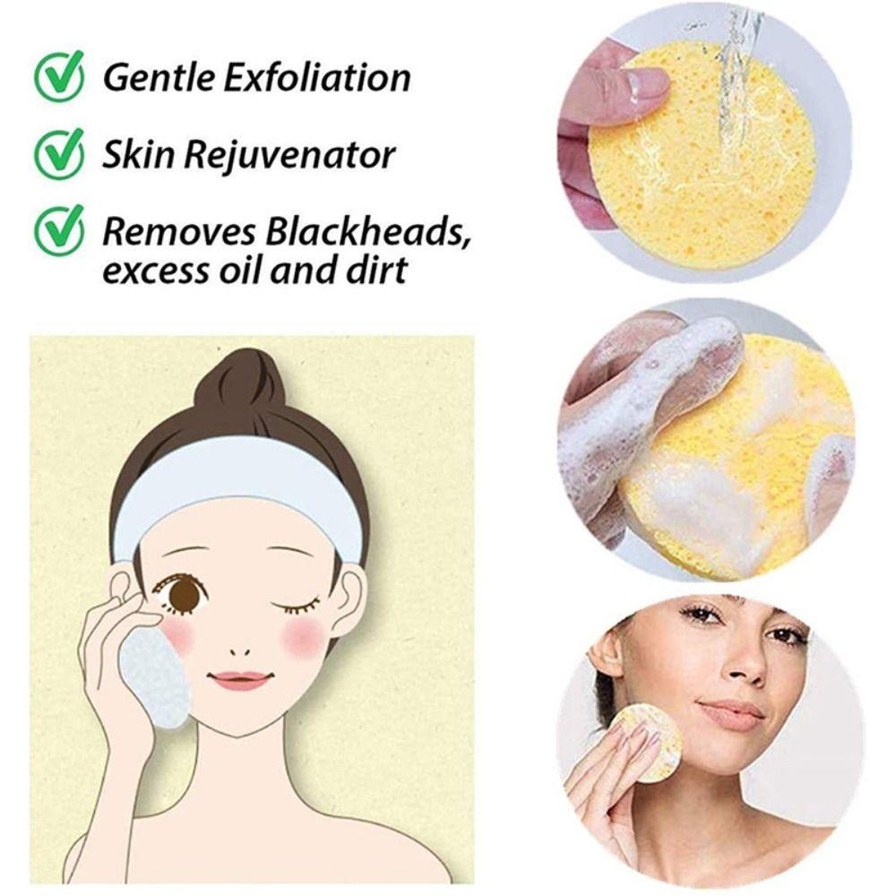Tools Facial Washing Sponge Wood Pulp Sponge Cleansing Tool Face Cleaning Sponge Pad Massage Brush