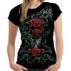 Nuova T-shirt da Donna a Maniche Corte con Stampa 3D Rose Graphix Estiva Casual Y2k Harajuku Girocollo Abbigliamento
