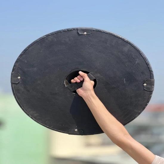 Battleworn Viking Shield  Fenrir Gray Wolf and King Finehair Inspired Design Norse Warrior Shield  Medieval Decor and Collectible Viking