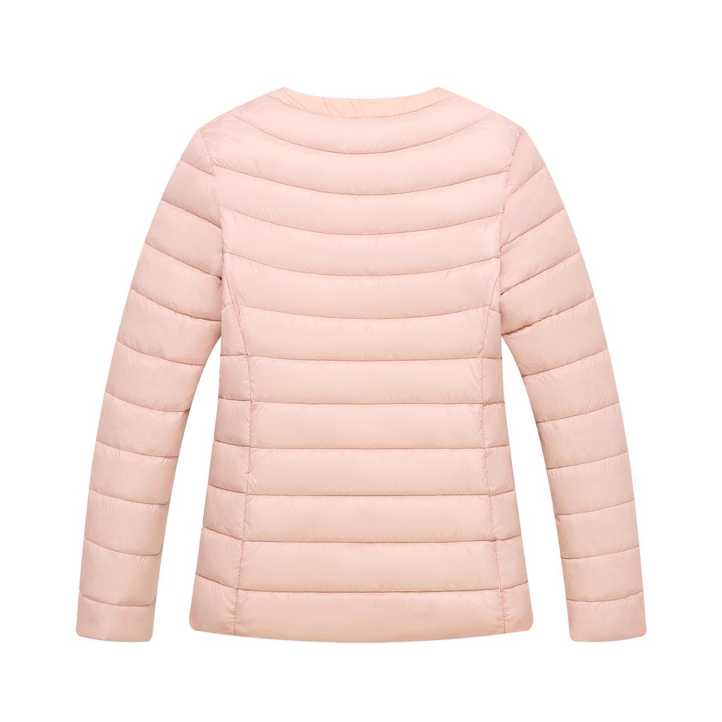 New Autumn and Winter Round Neck Light Women's Cotton-padded Jacket with Korean Version of Large Size Collarless Short Cotton-padded Jacket Coat.