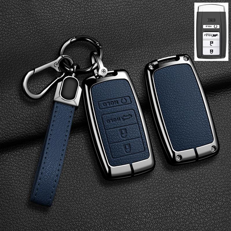 Auto Zinklegierung Leder Schlüssel Fernbedienung Hülle Abdeckung Für Acura RLX MDX CDX TLX-L NSX RDX Schutzhülle Schlüsselanhänger Auto Schlüsselanhänger Zubehör