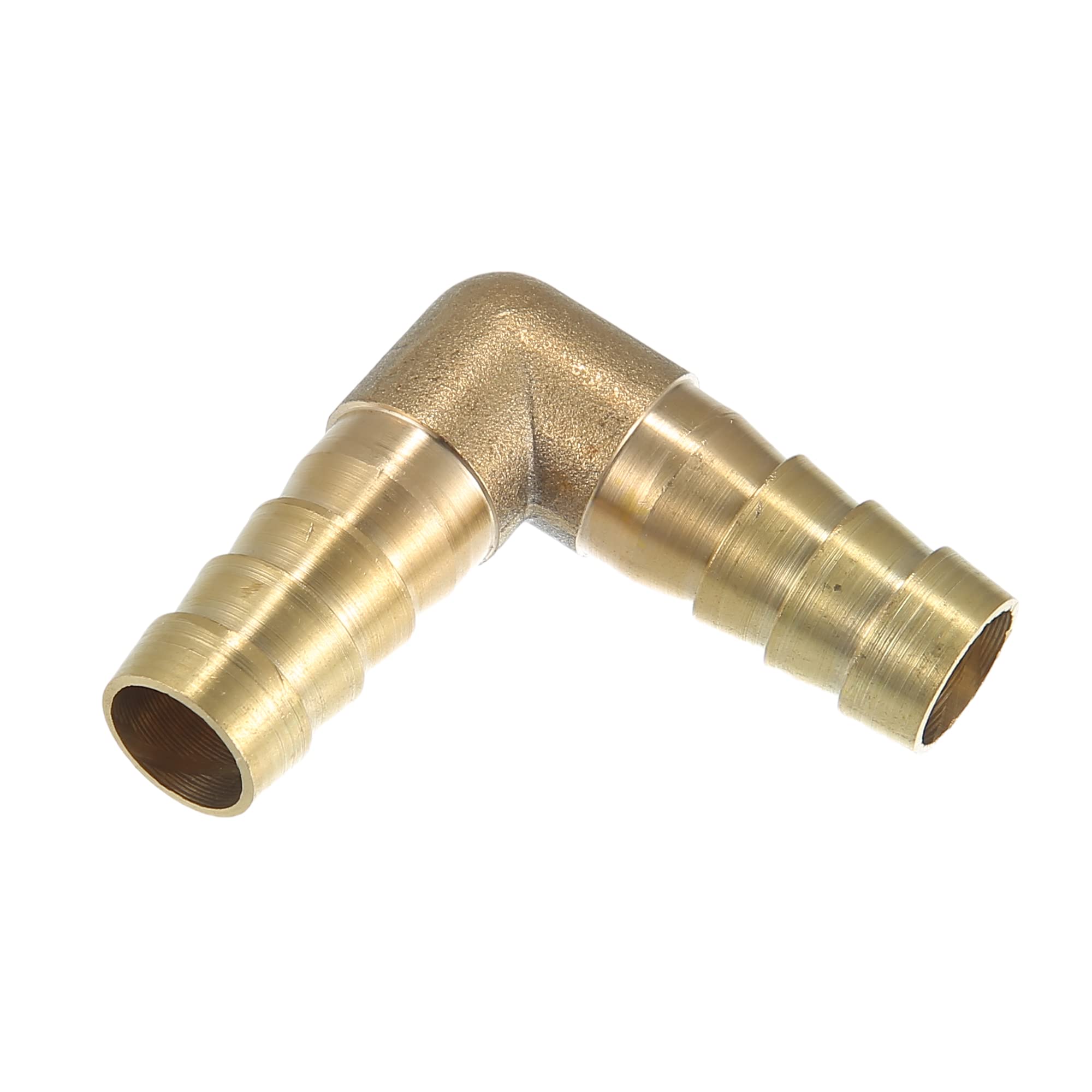 X AUTOHAUX 12mm Brass Right Angle 2-Way Connector Joiner Car Barb Hose Fitting for Air Fuel Gas 12mm