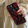 Bright Red Roses Phone Case for iPhone 17 Air 16 15 14 13 12 11 Pro Max Plus Mini  X 8 7 Soft Transparent Cover Fundas Accessory