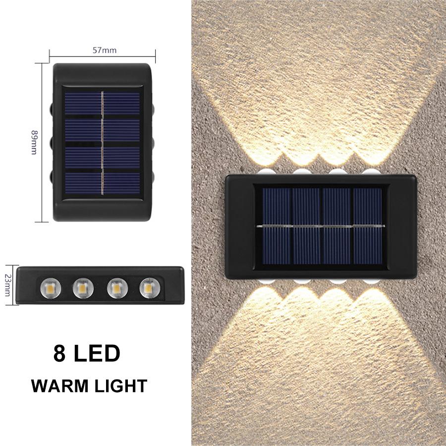 4/6/8/10LEDs Solar Wall Lamp Yard Street Decor Light Outdoor Waterproof Up and Down Luminous Lighting Garden Landscape Lamp