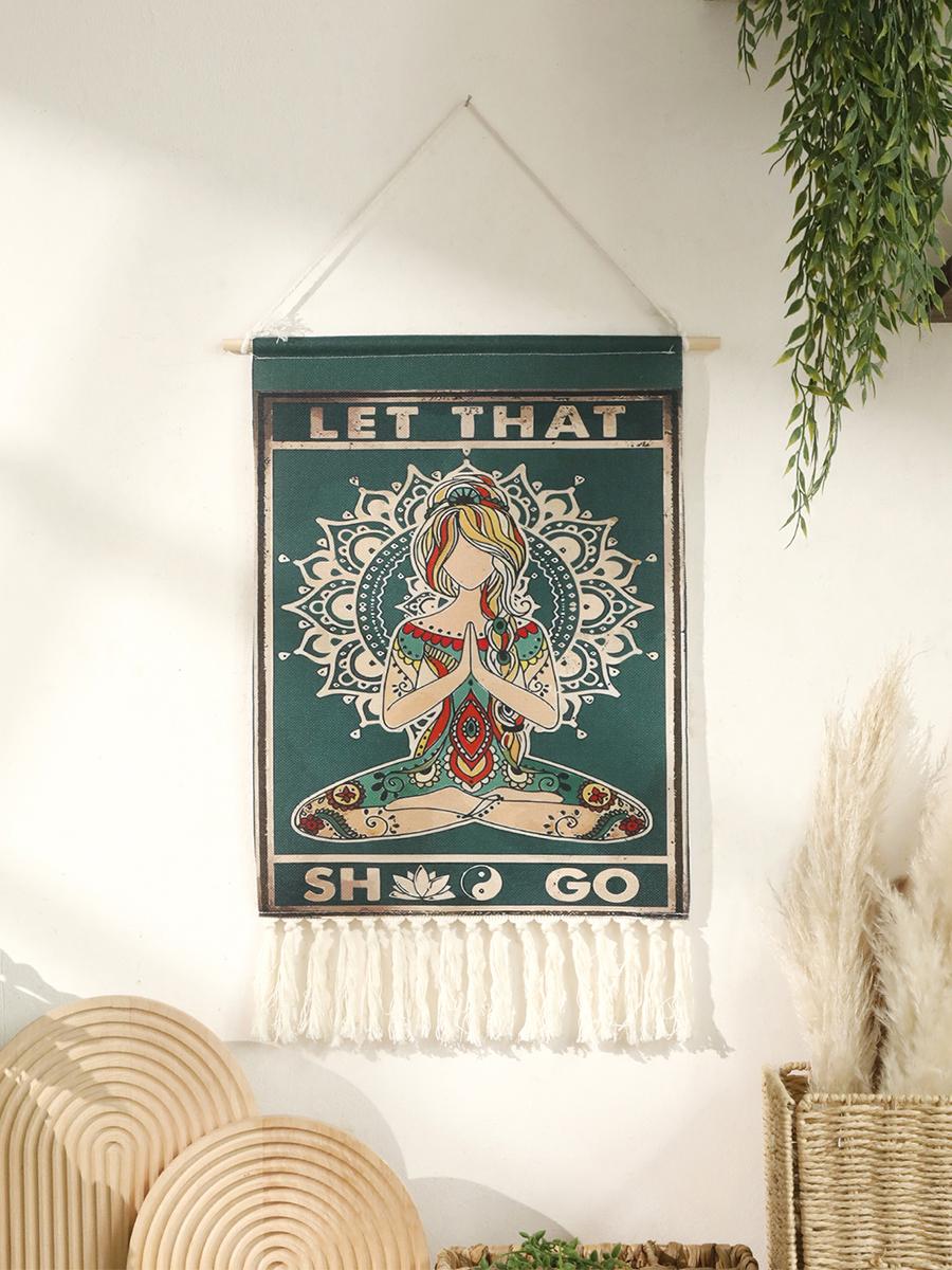 

Macrame Yoga Wall Tapestry Wall Hanging Meditation Goth Tapestries Boho Home Decoration Wall Decor Room Bedroom Decors Aesthetic